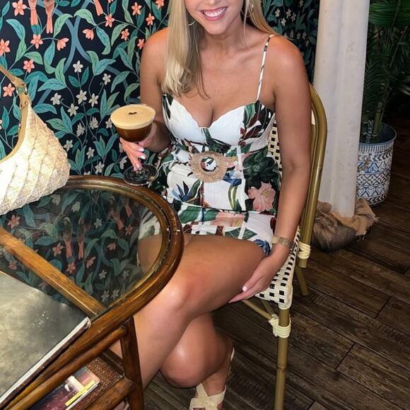 Farm Rio Midnight Macaw Fiesta Mini Dress In White L - Picture 6 of 10